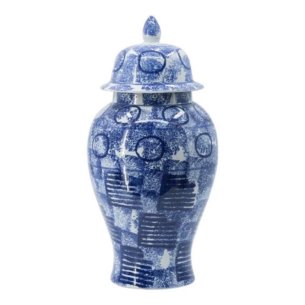 Blue & White Abstract Ginger Jar 50cm