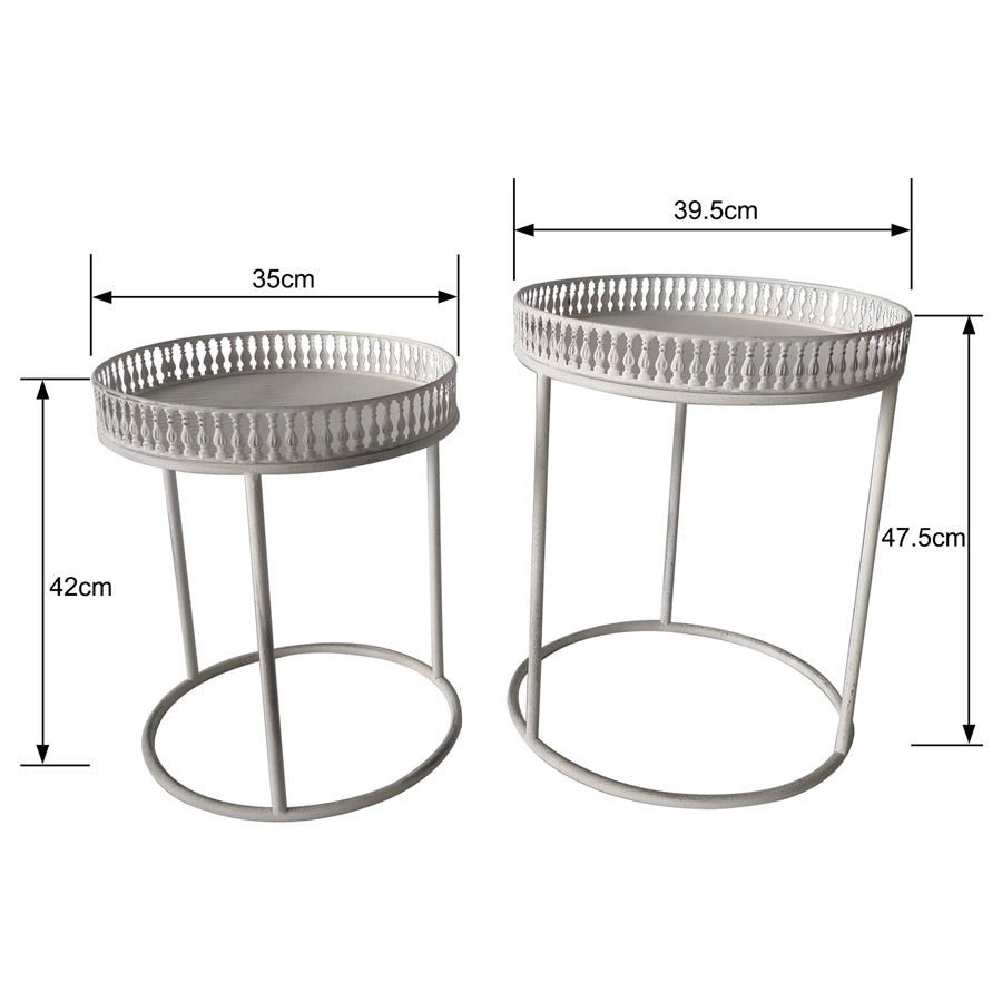 Set 2 Nested Martinique Side Tables 47cm 3