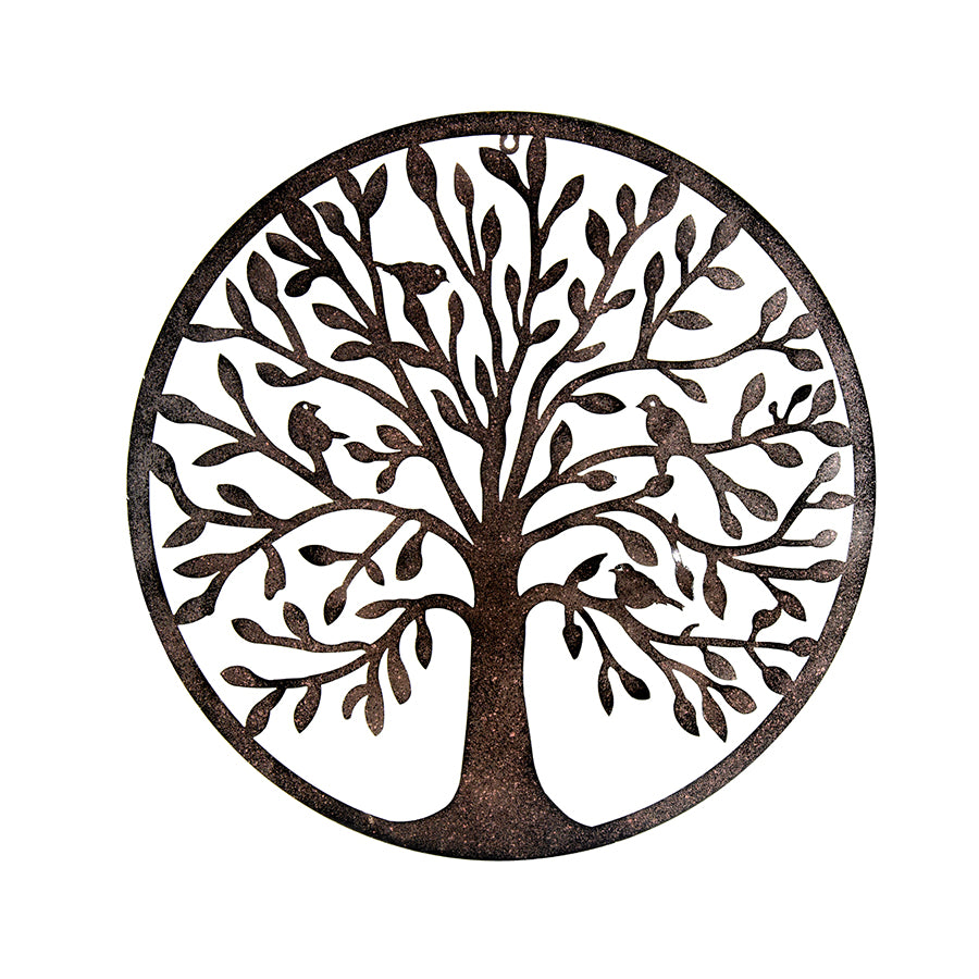 Laser Cut Round Tree Of Life w Birds Wall Art 60cm