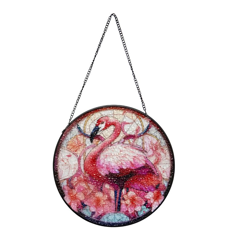 Flamingo Stained Glass Sun Catcher 35cm