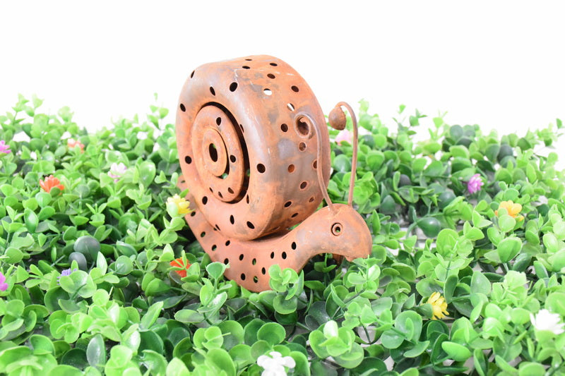 Rust Snail Candle Holder 22cm