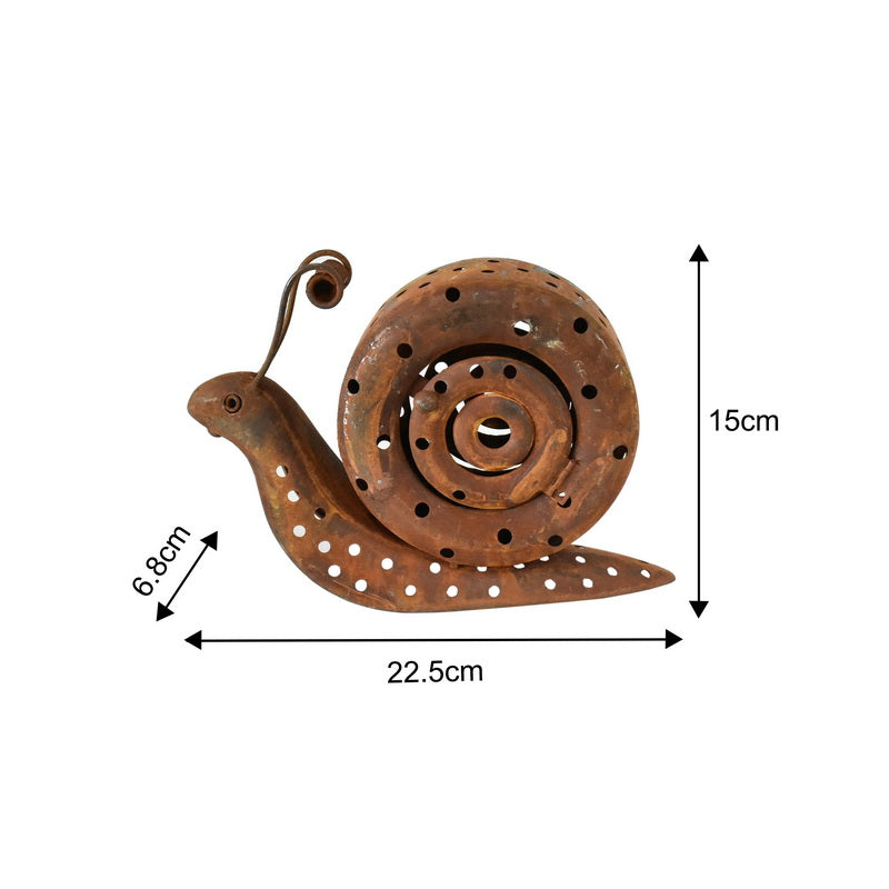 Rust Snail Candle Holder 22cm 3