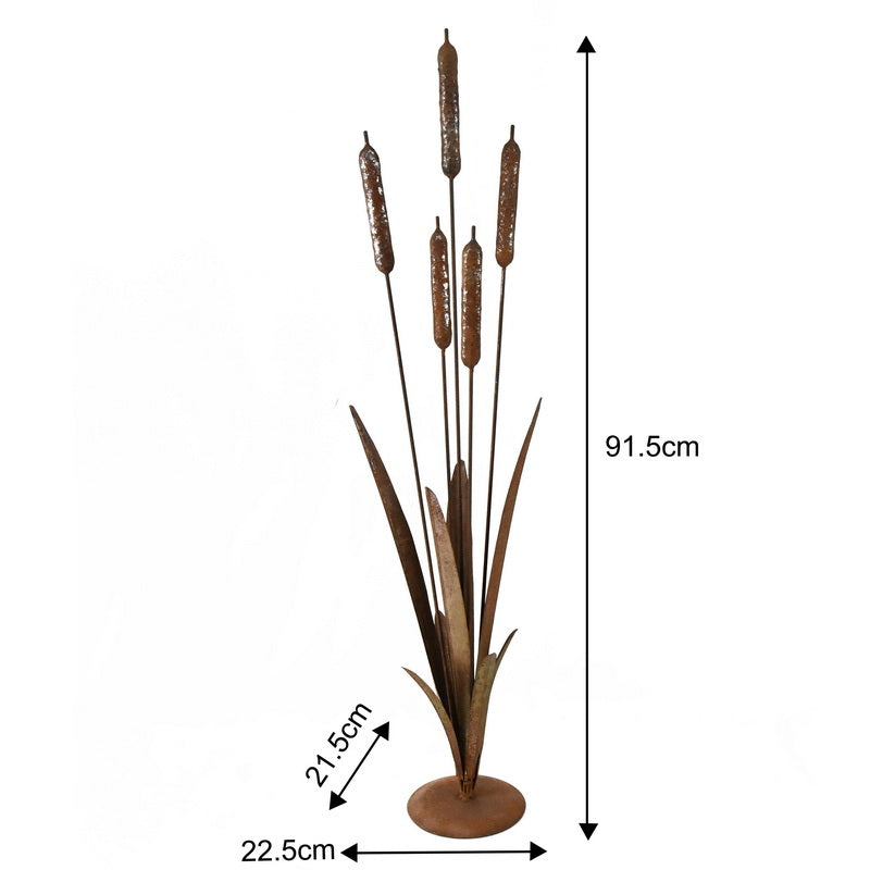 Rust Bulrush Decoration On Stand 91cm 4