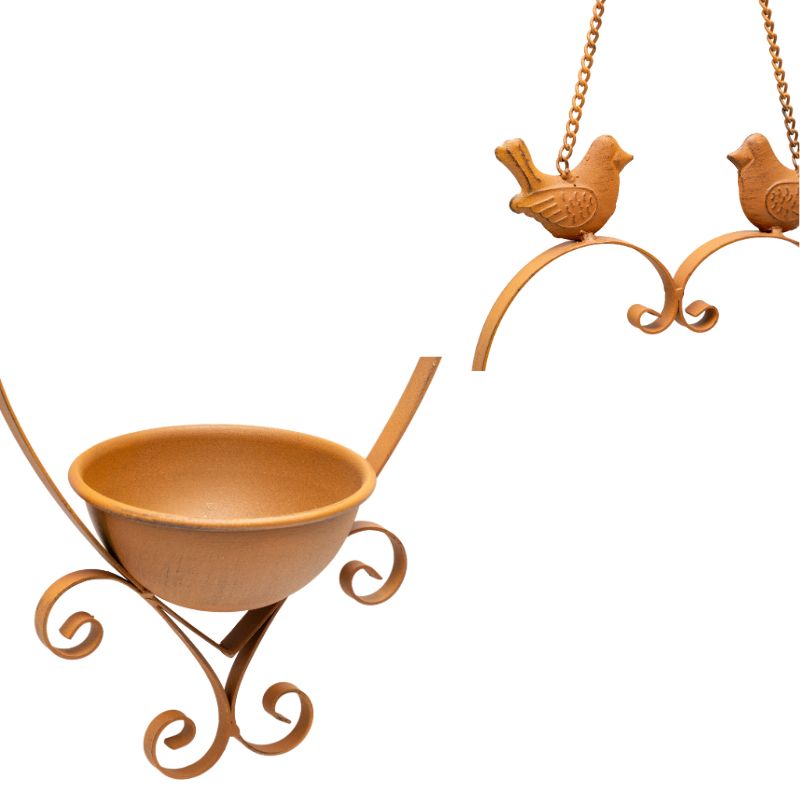 Hanging Heart w Birdfeeder + 2 Birds 34cm 3