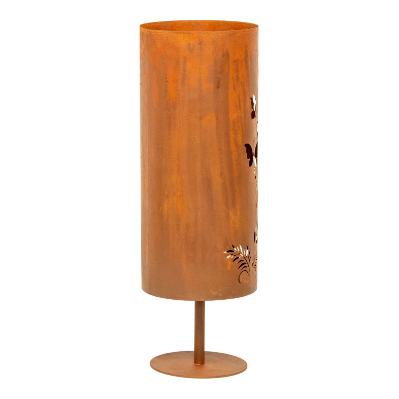 Rust Round Pillar Candle Holder 26cm 4