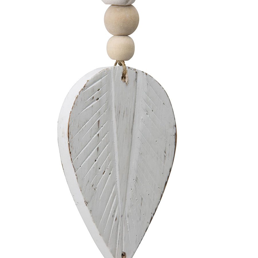 Handcrafted Hanging 3-Leaf Mobile with Beads & Tassel 8x105cm 3