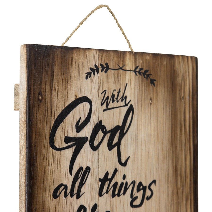 Handcrafted 'All Things Possible' Wall Art 15x3cm 3
