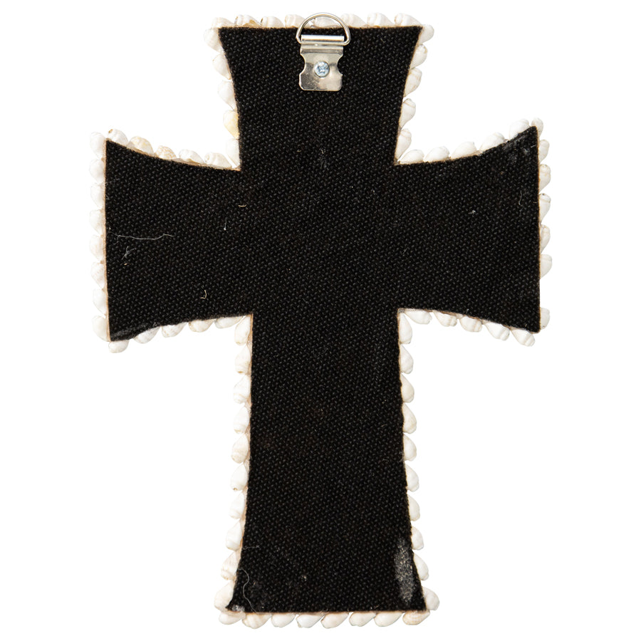 Handcrafted Shell & Broad Weave Wall Hanging Cross 32x23cm 4