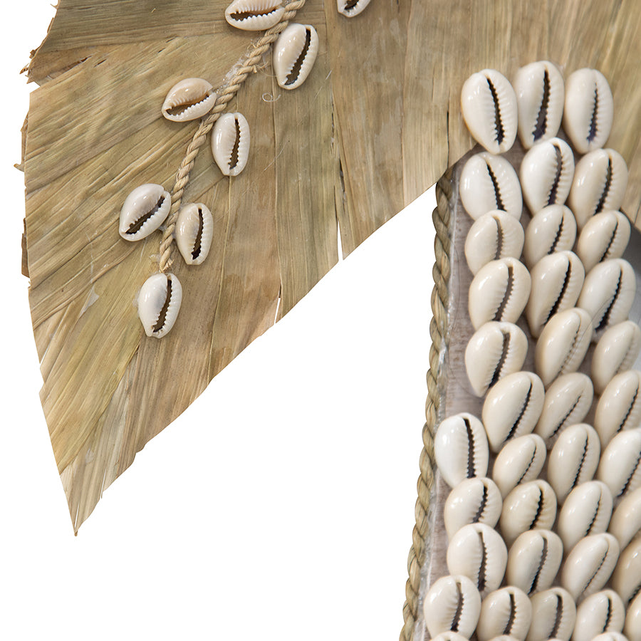 Handcrafted Shell & Weave Wall Hanging Palm Tree 30x30cm 4