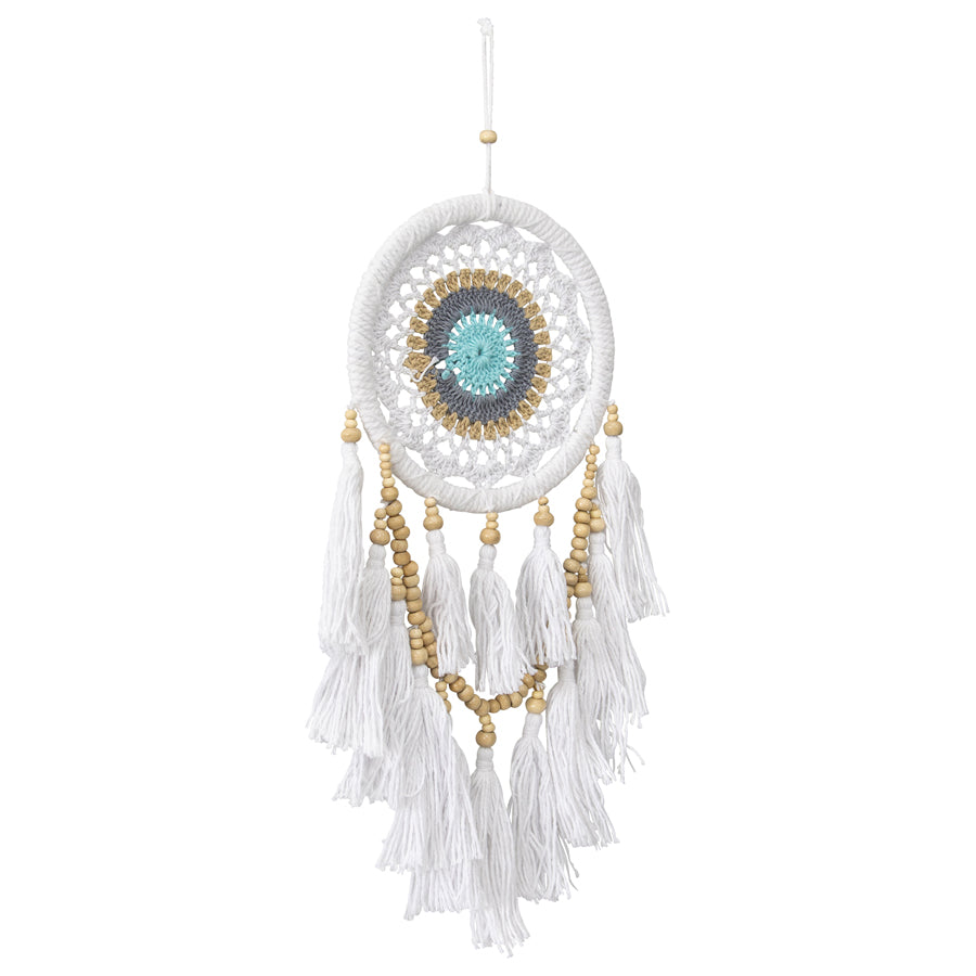 Handcrafted Boho Dream Catcher Layered Tassels & Beads 17x2cm