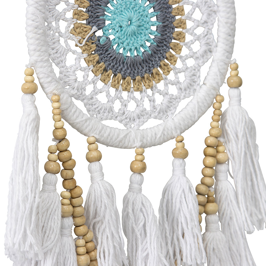 Handcrafted Boho Dream Catcher Layered Tassels & Beads 17x2cm 4