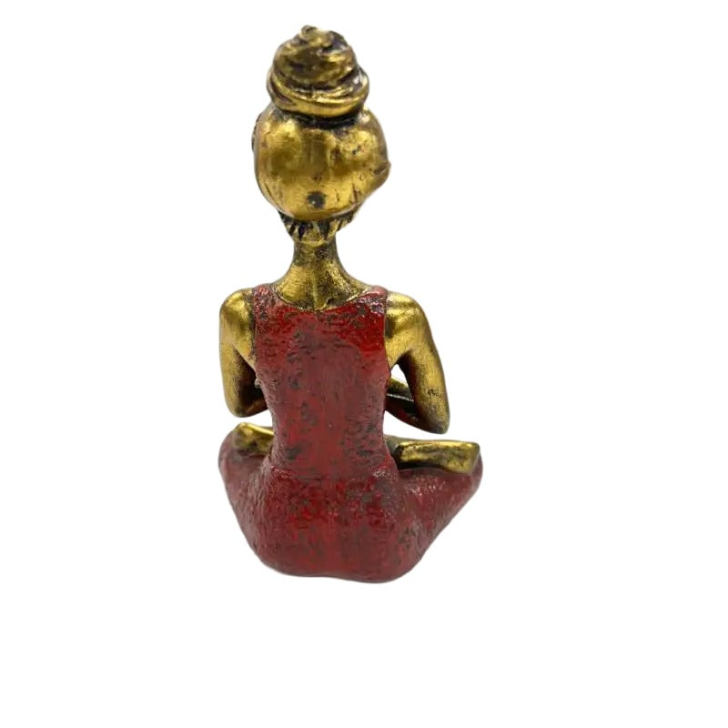 Handcrafted Yoga Lady In Red 23cm 3