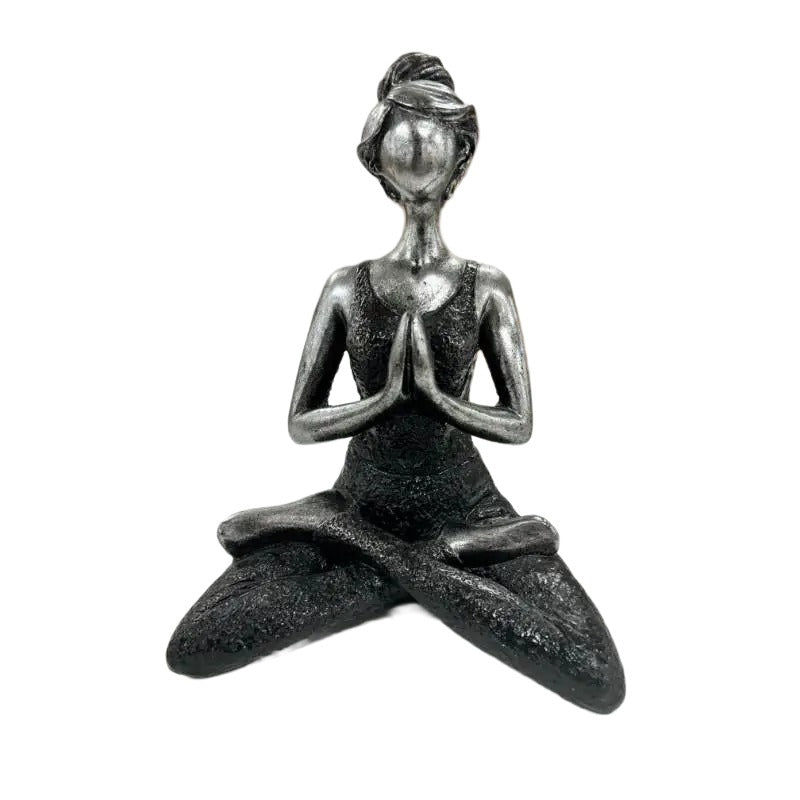 Handcrafted Yoga Lady In Black 23cm
