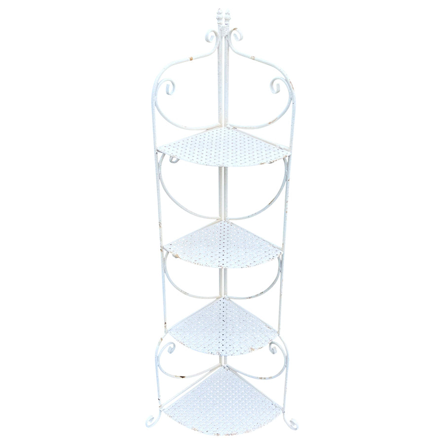 Martinique Aged 4-Shelf Corner Unit / Plant Stand 54x132cm