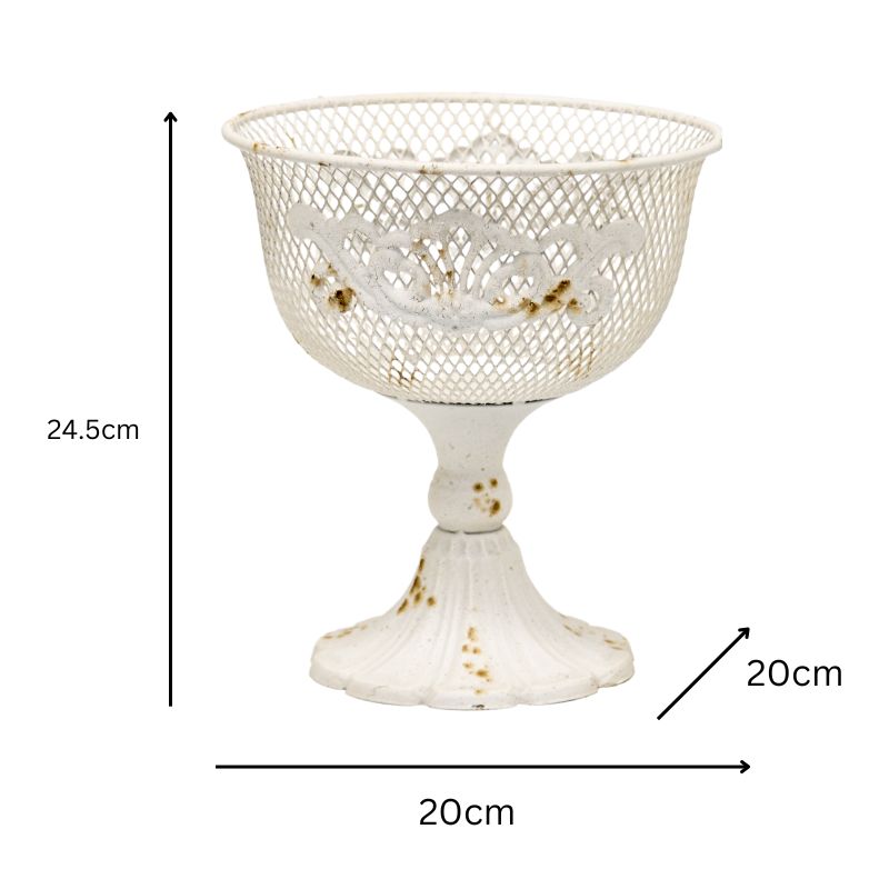French Provincial Footed Bowl w Fleur-Di-Lis 24cm 4