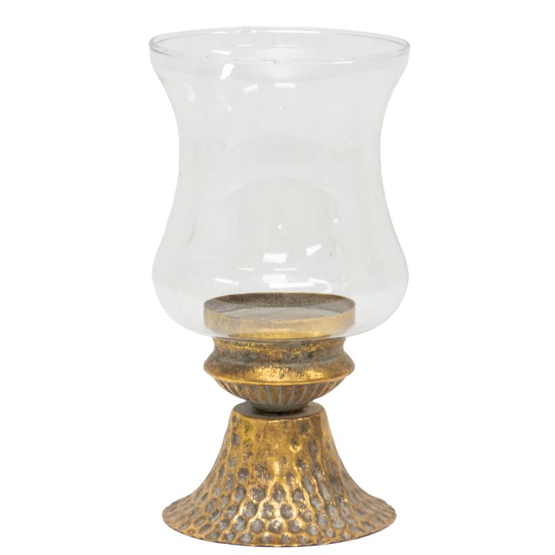 Lustre Footed Pressed - Metal Candleholder 25cm
