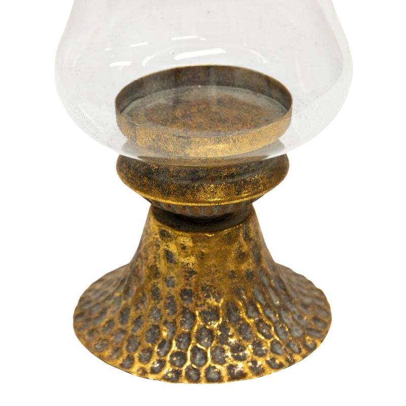 Lustre Footed Pressed - Metal Candleholder 25cm 3