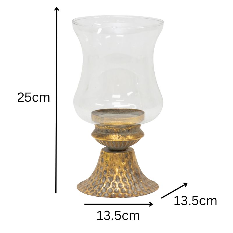 Lustre Footed Pressed - Metal Candleholder 25cm 4