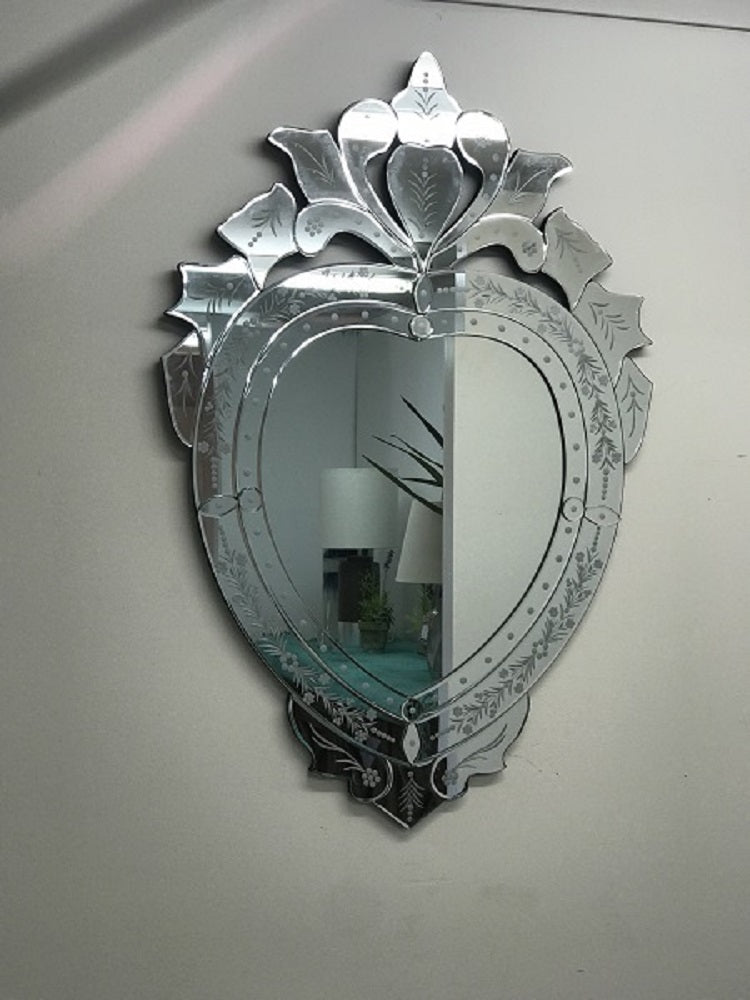 Venetian Heart Shaped Mirror Hanging Art Framed Bathroom 94cm
