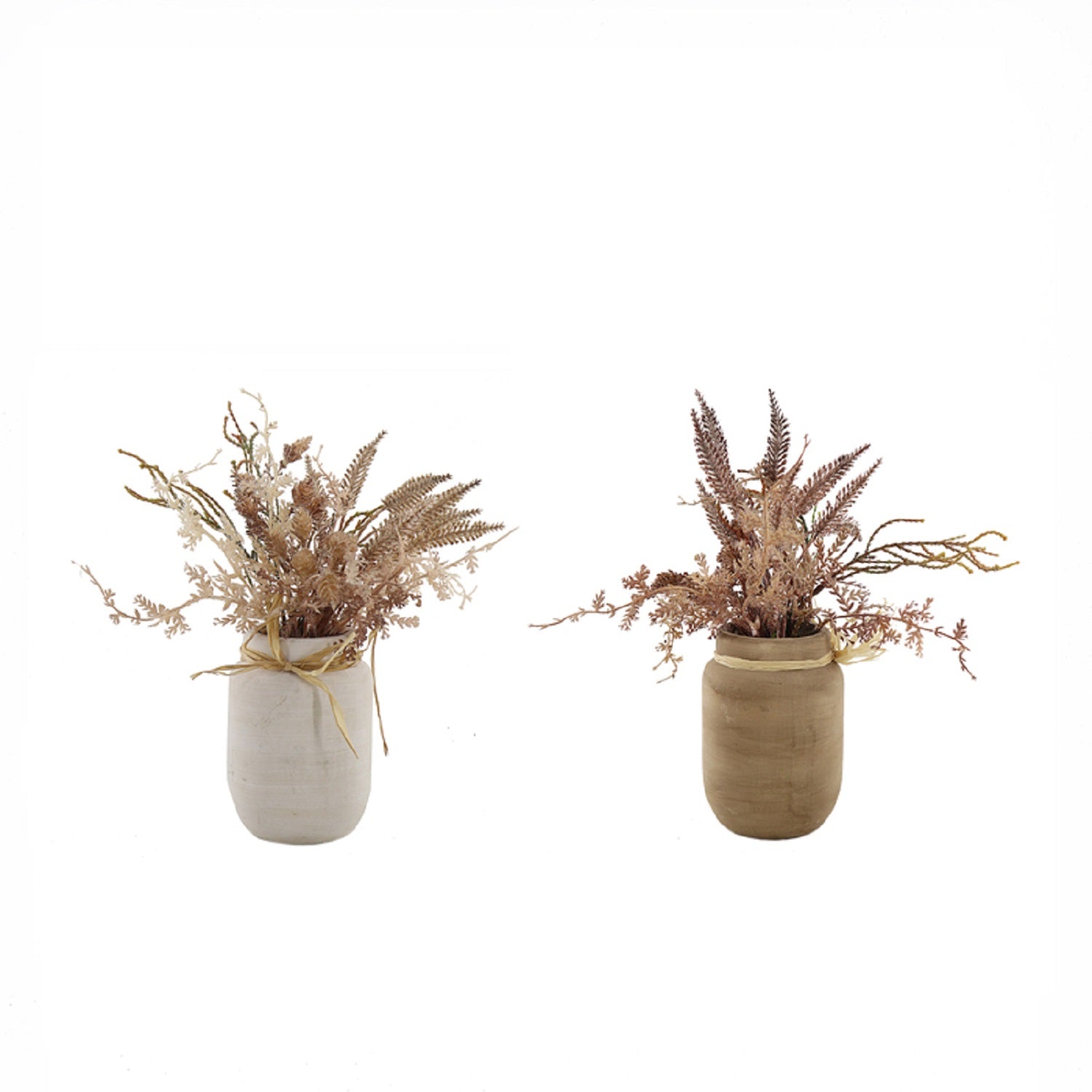 Set 2 Mixed Dried Flowers in Ceramic Jar 28cm 3