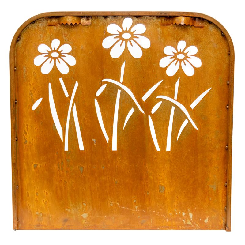 Set 2 Nested Rust 'Flowers' Wall / Floor Planters 50cm, 45cm 4