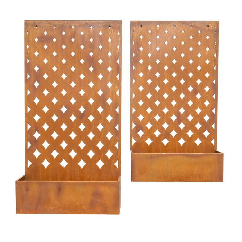 Set 2 Nested Floor/Wall 'Symmetric' Planters 95cm, 80cm 3