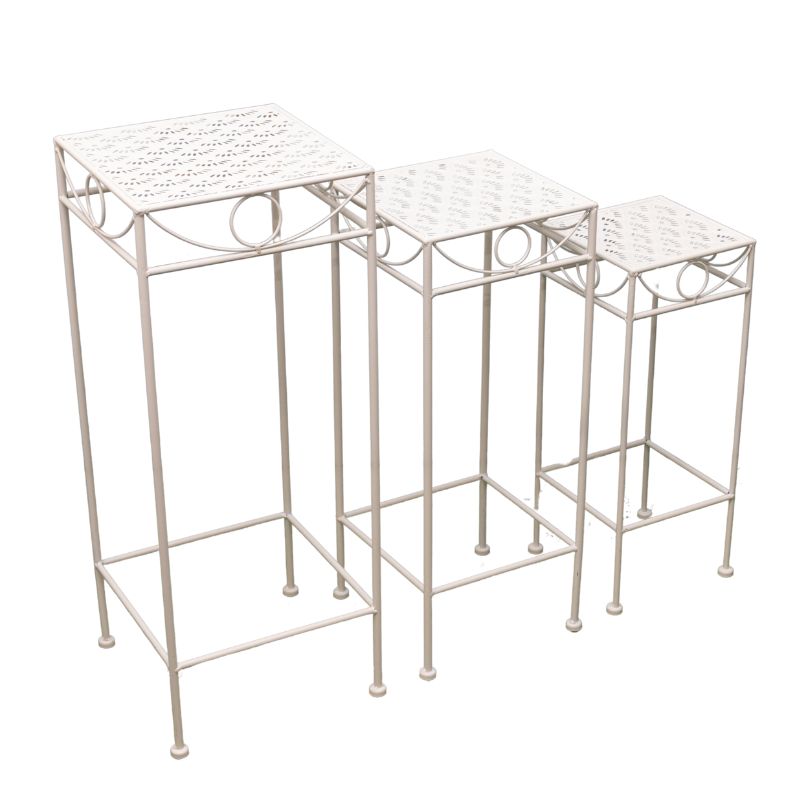 Set 3 Nested Riviera Square Tables / Potplant Stands 70cm, 60cm, 50cm 3