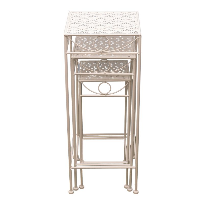 Set 3 Nested Riviera Square Tables / Potplant Stands 70cm, 60cm, 50cm 4