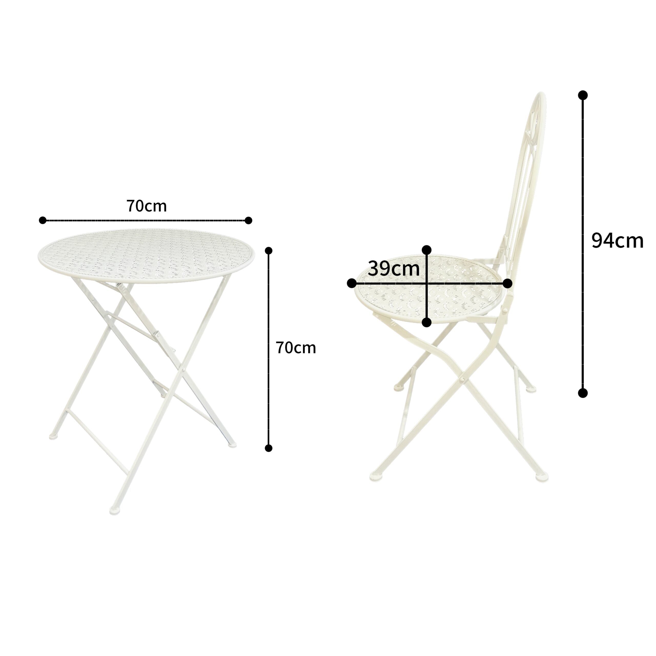 Riviera Round Table + 2 Chairs Set 94cm 5