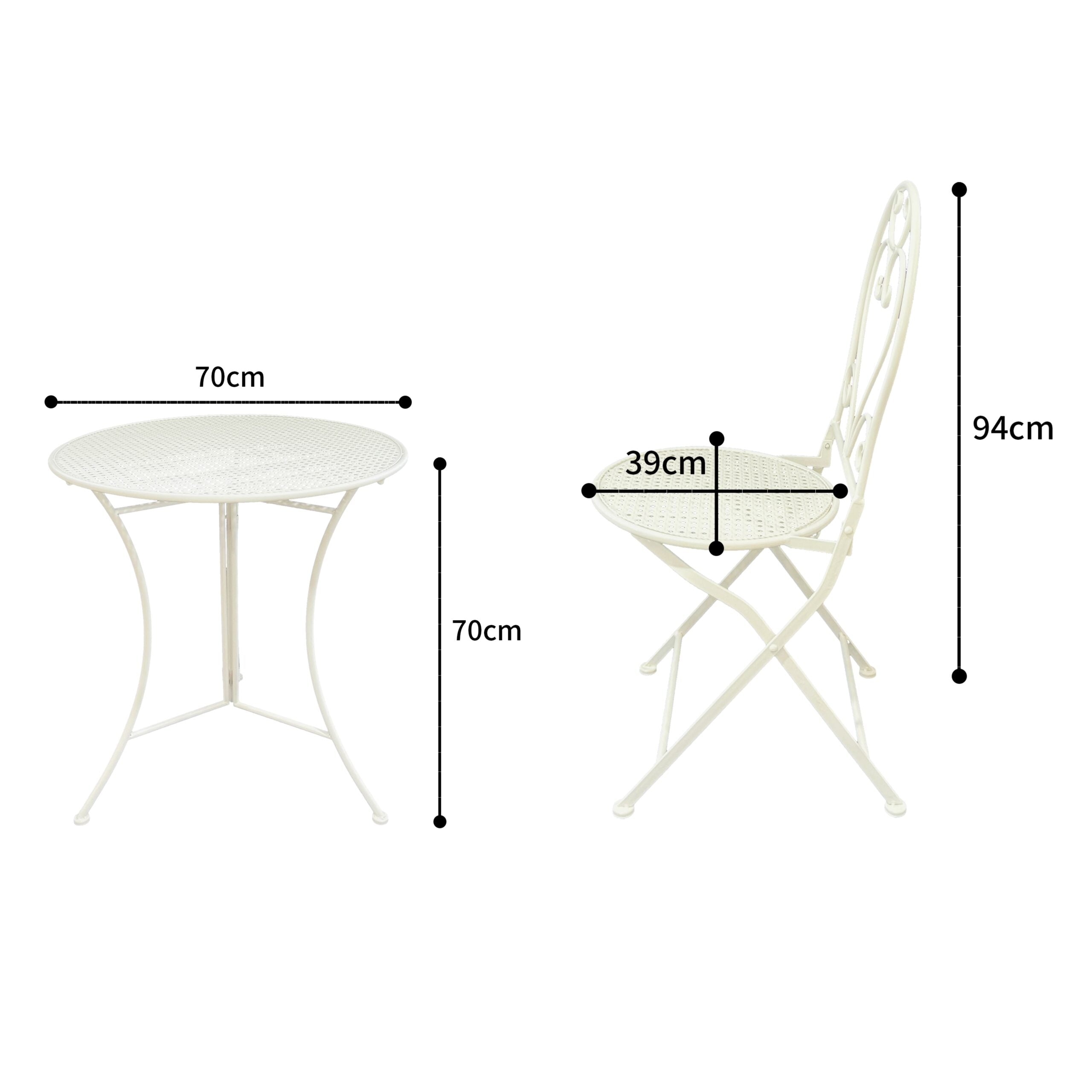 Bordeaux 3pc Setting Round Table + 2 Chairs 4