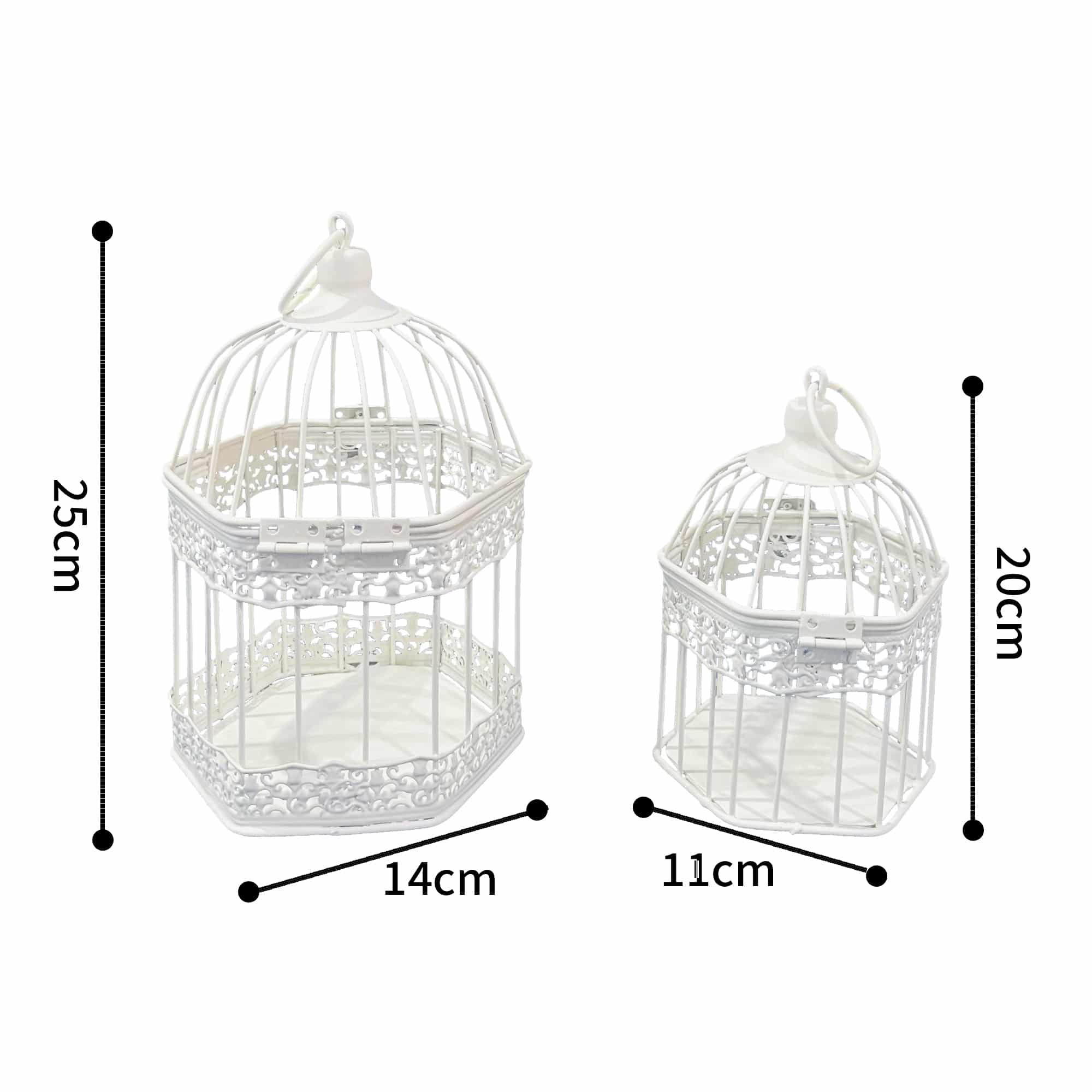 Set 2 Bordeaux Decorative Birdcages / Plant Holders 25cm, 20cm 5