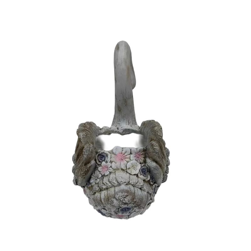 Swan + Flowers Planter w Hole + Plug 52cm 3