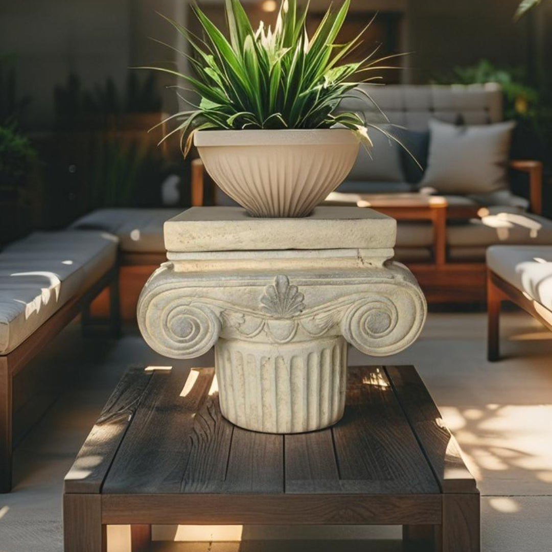 Elaborate Roman Pillar Planter / Stand w Lid 40cm