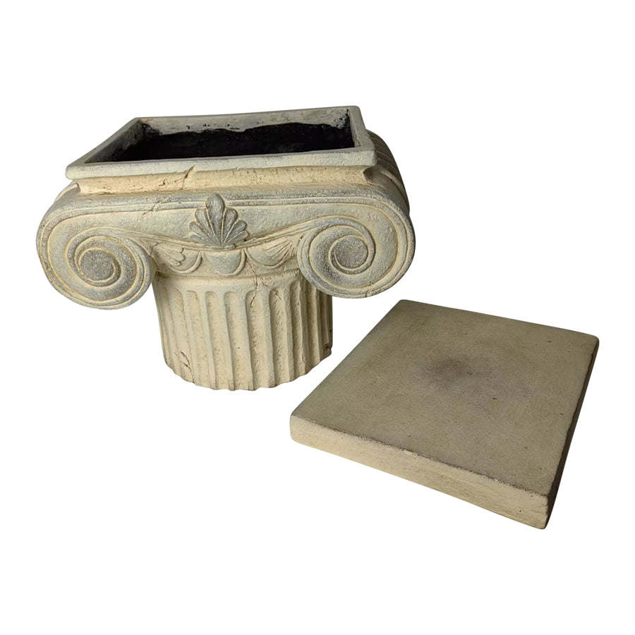 Elaborate Roman Pillar Planter / Stand w Lid 40cm 5