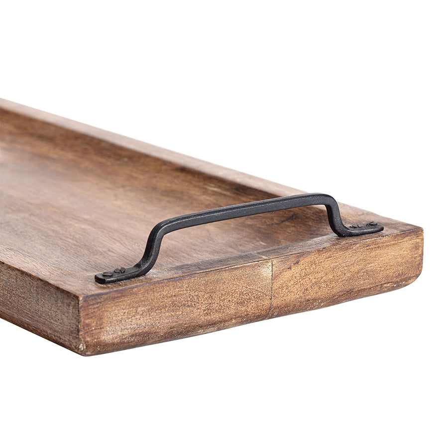 Handcrafted Long Tray w Black Handles 70cm 3