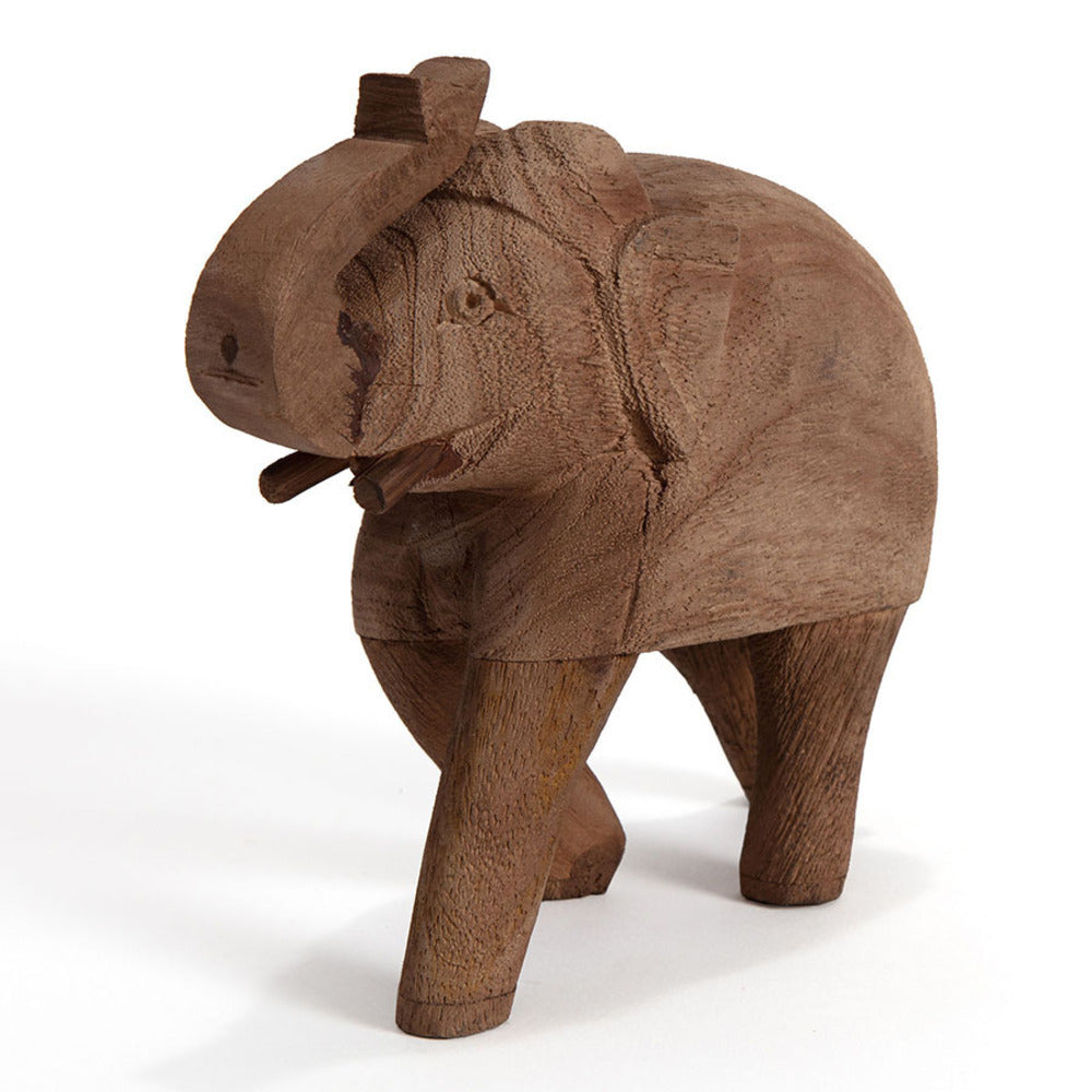 Cracked Finish Mango Wood Elephant 18cm