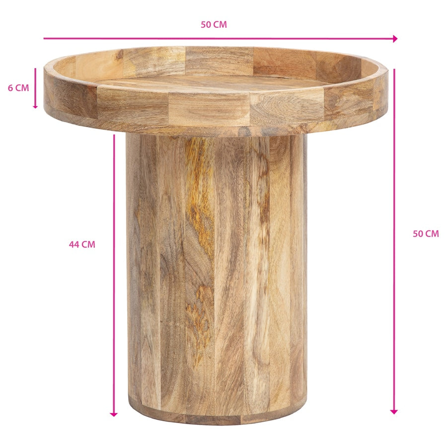 Tropea Mango Wood Side Table 50cm 5