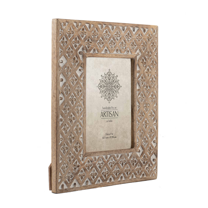 Handcrafted 5x7in 'Diamond Flower' Photoframe 29cm 4