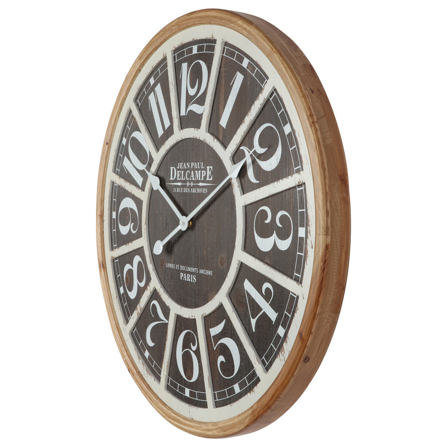 Distressed Grid Wall Clock 68x68cm 3