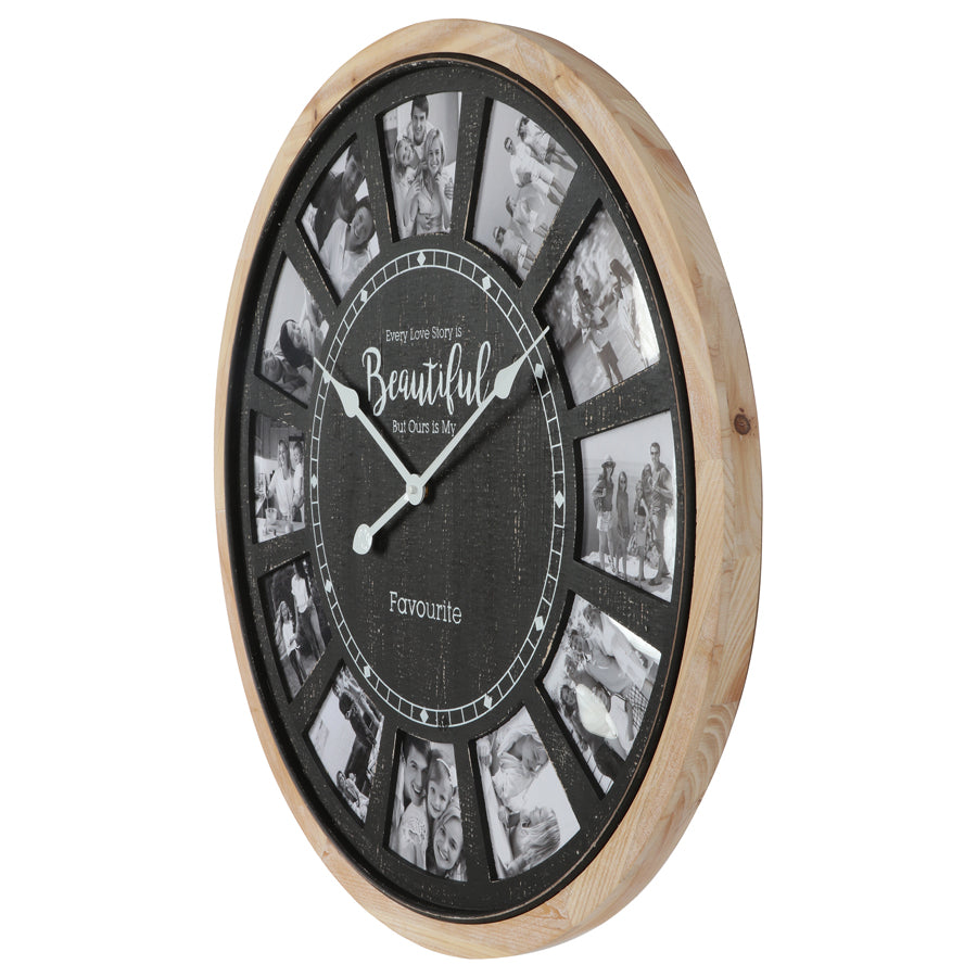 Distressed Photo Gallery Collage Wall Clock 70cm 3