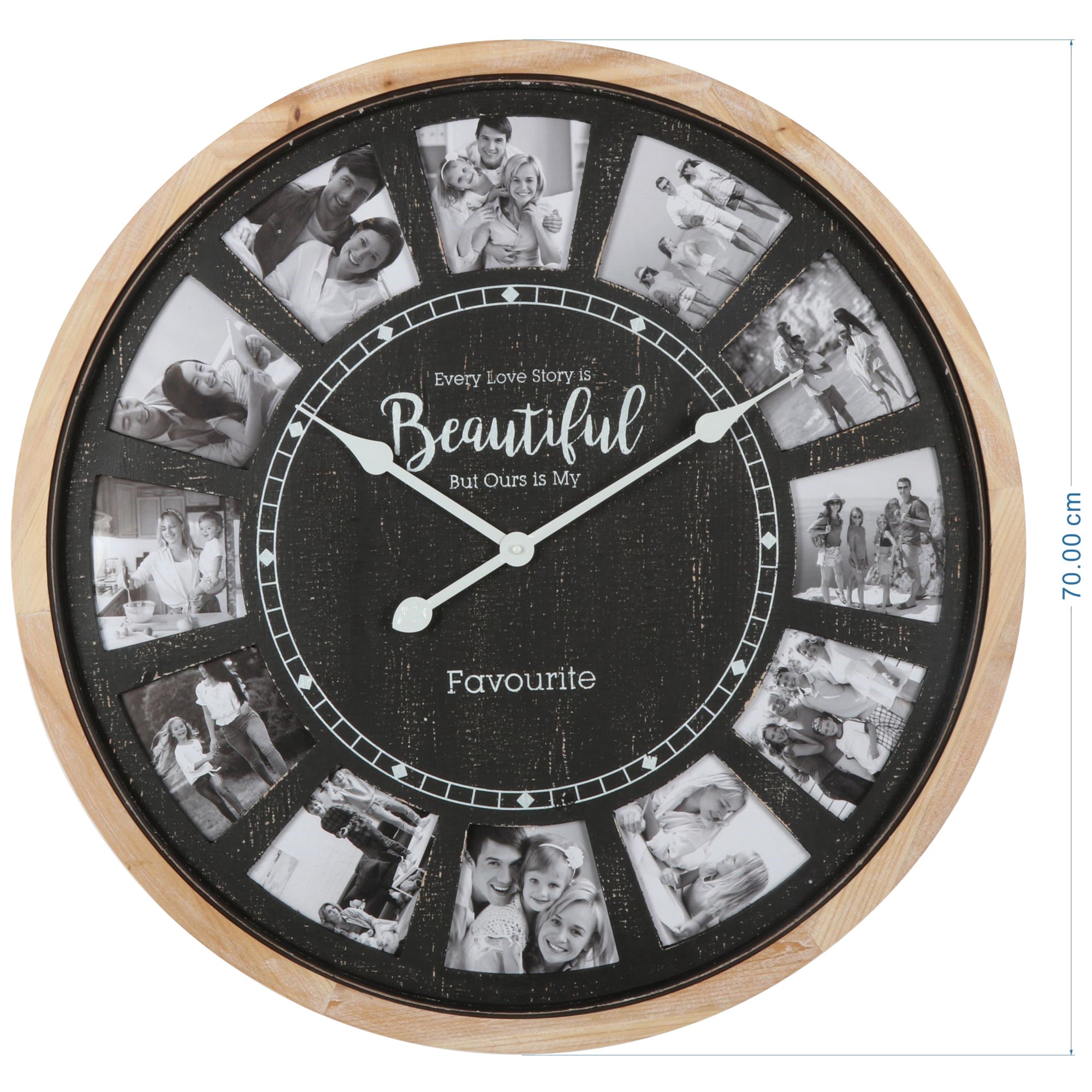 Distressed Photo Gallery Collage Wall Clock 70cm 5