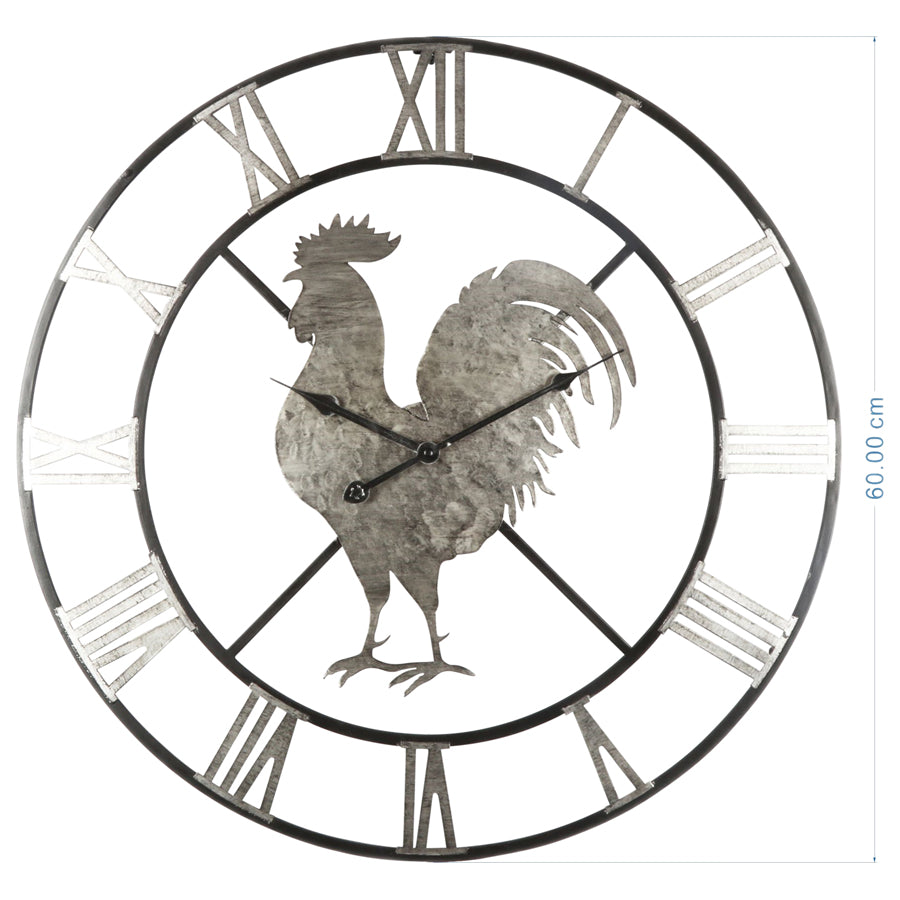 Country Rooster Wall Clock 60cm 5