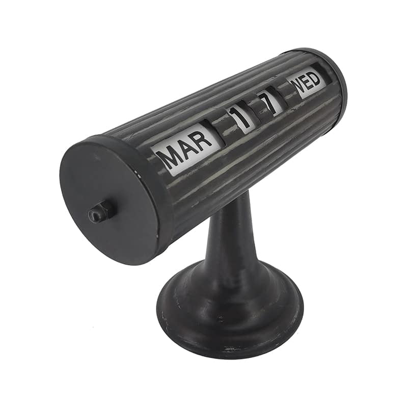 Vintage Style Black Table Top Calendar 24x18cm 3