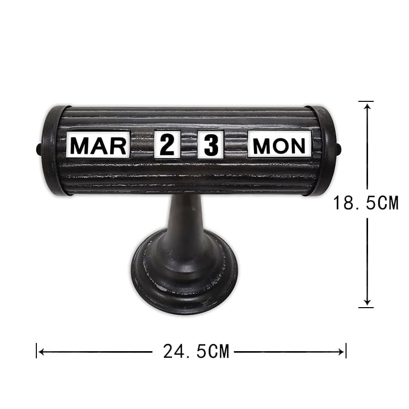 Vintage Style Black Table Top Calendar 24x18cm 4