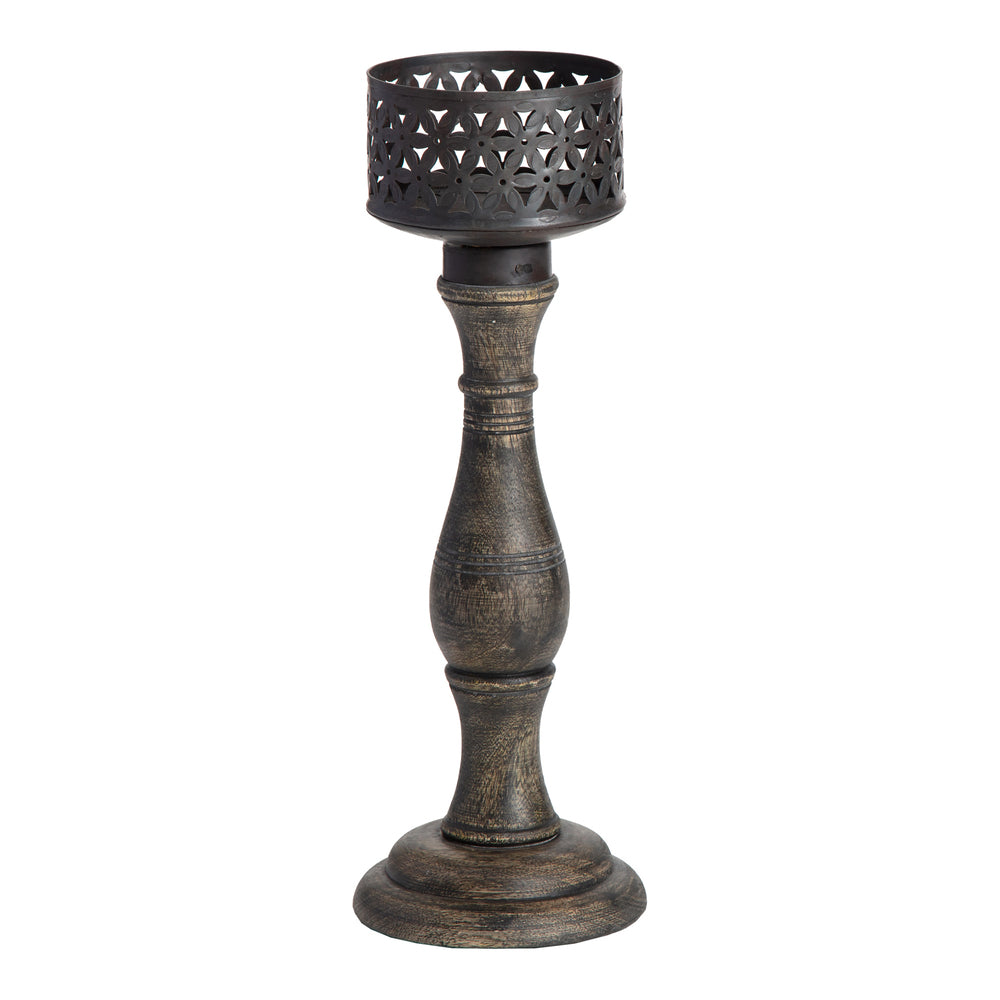 Ornate Baroque Pillar Candle holder 35cm