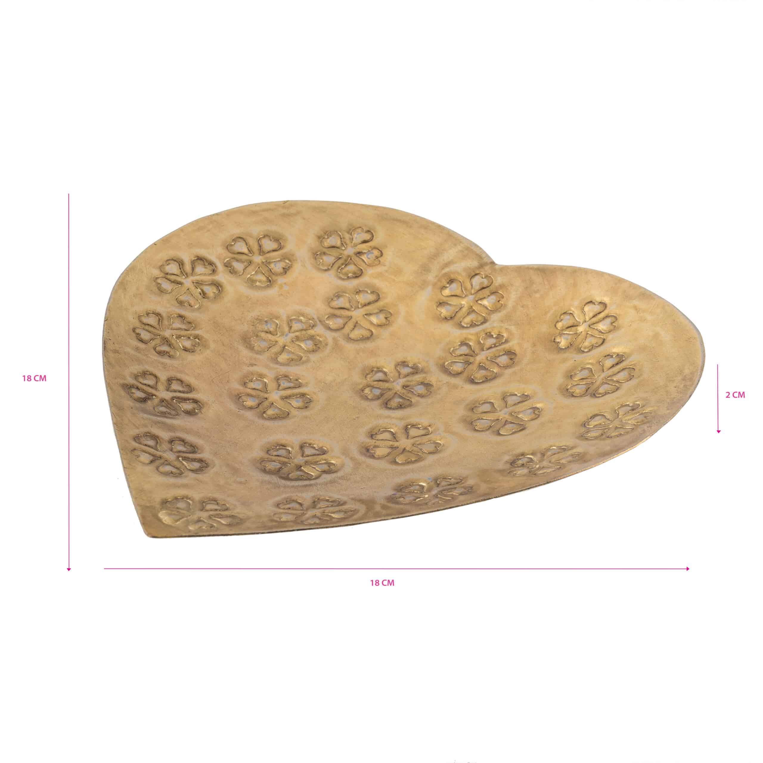 Handcrafted Metal Pressed Heart Shape Bowl 17cm 5