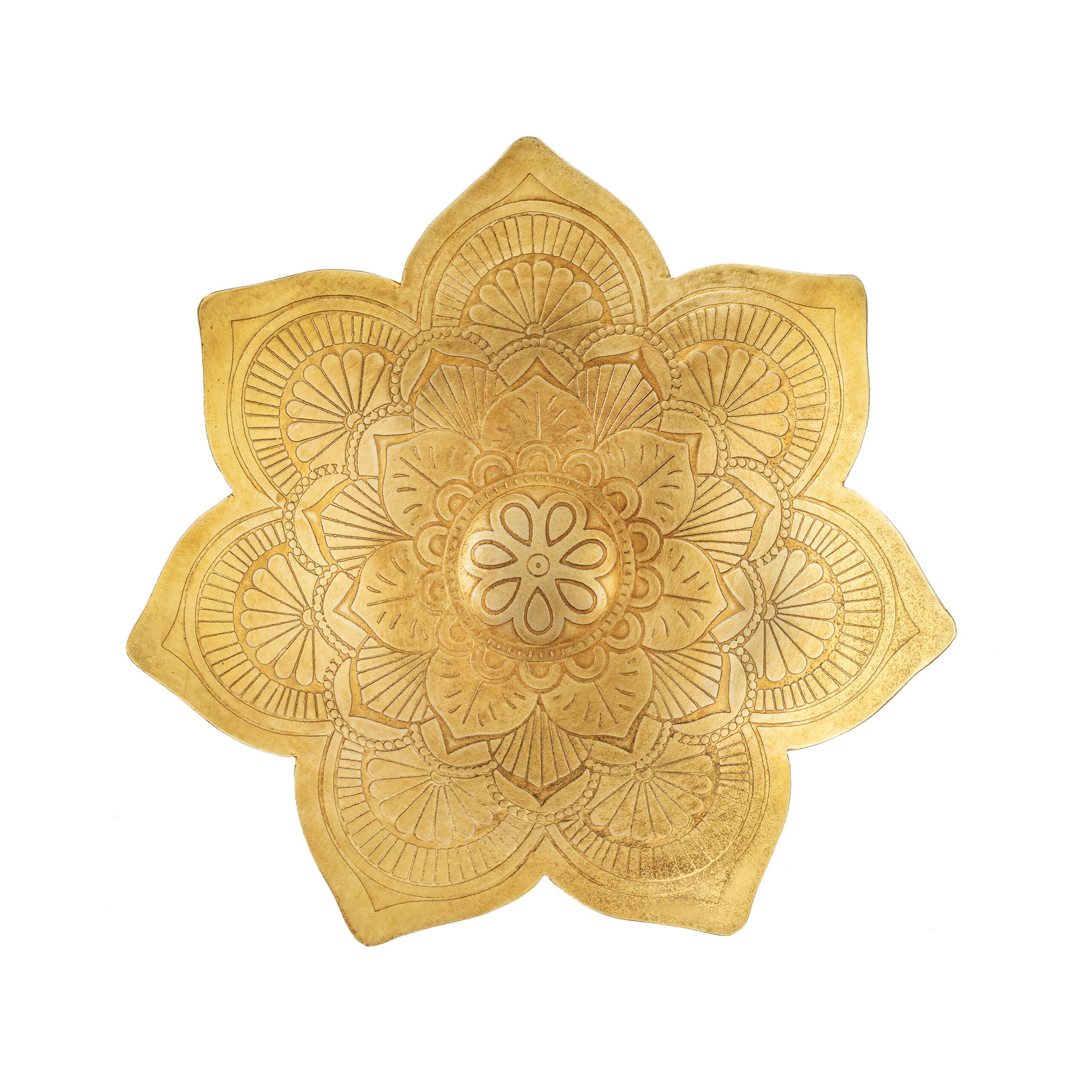 Handcrafted Metal Pressed Mandala Shape Bowl 28cm 3