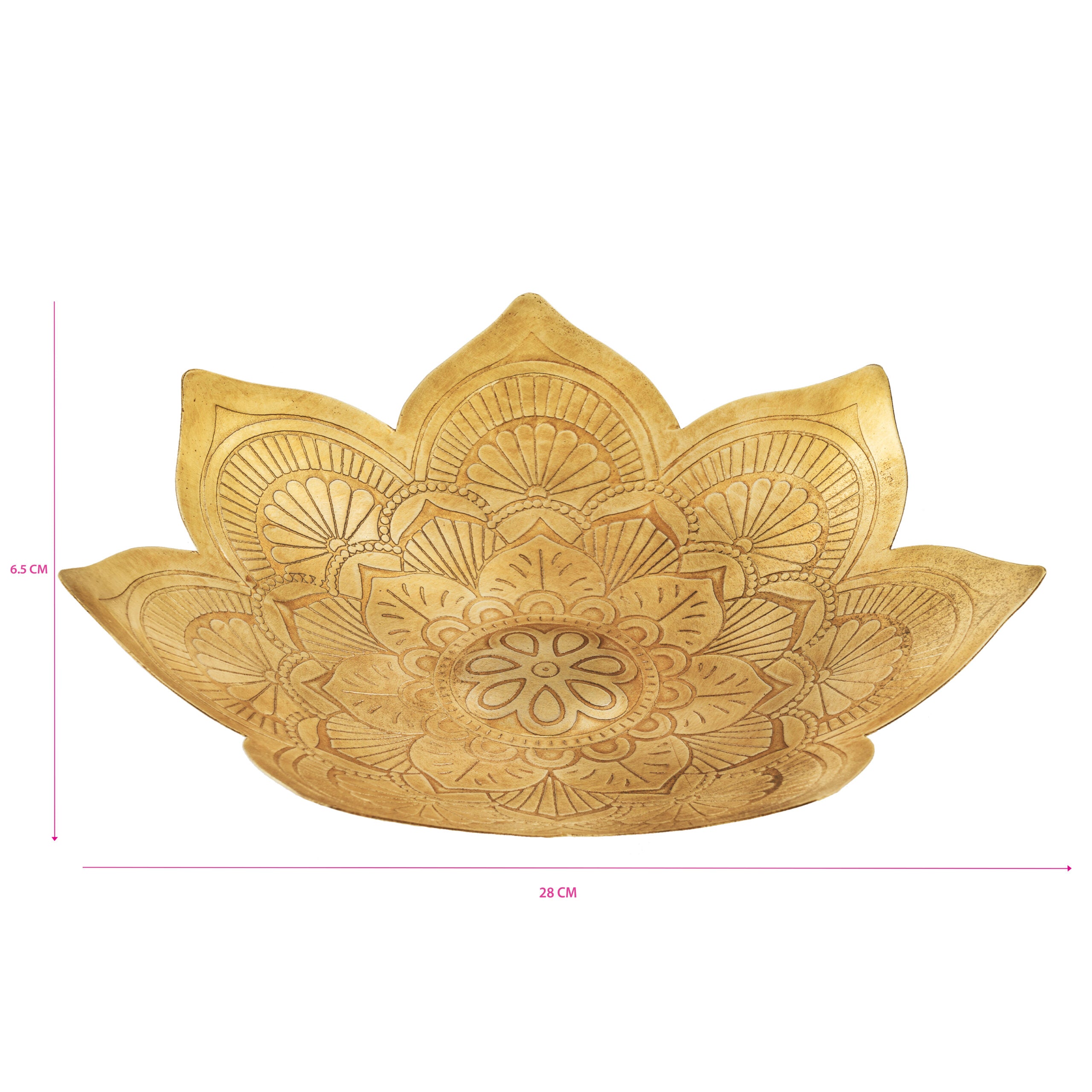 Handcrafted Metal Pressed Mandala Shape Bowl 28cm 5