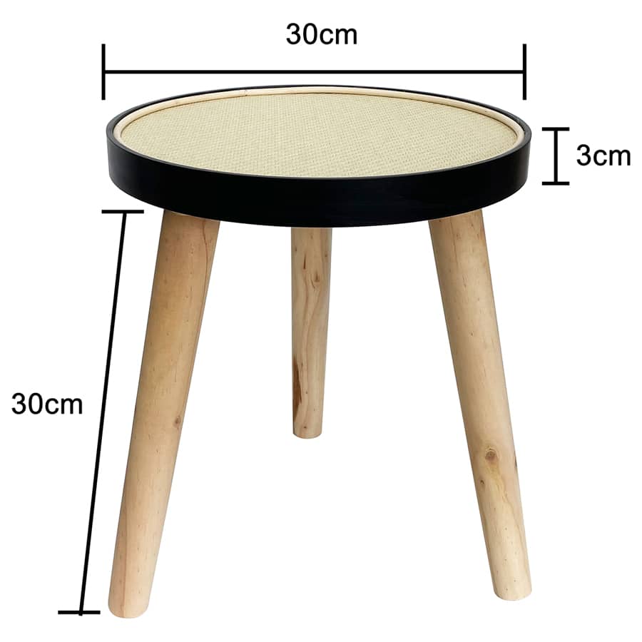 Round Rattan top 3 Legged Potplant Stand / Side Table 34cm 4