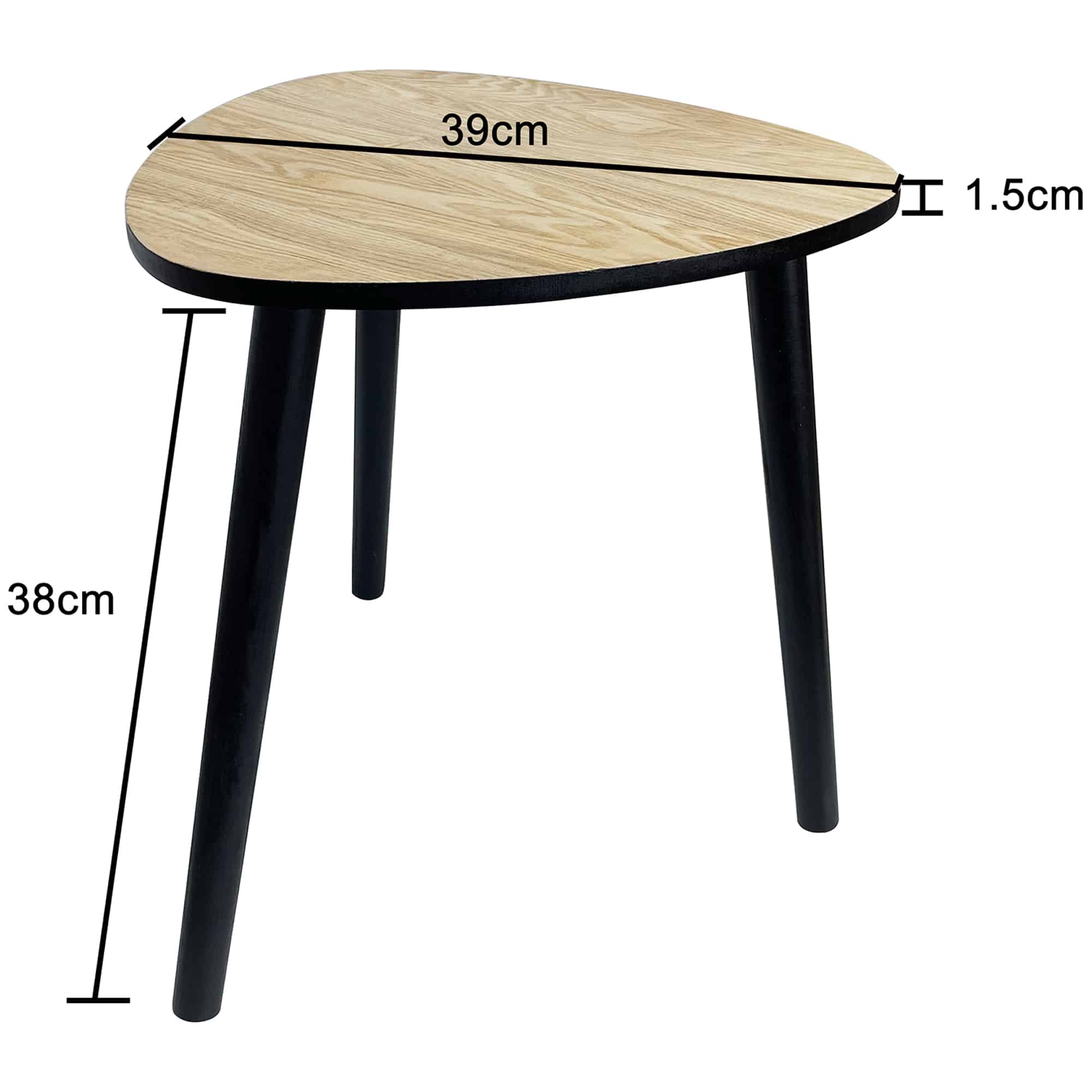 Contemporary Abstract 3 Legged Side Table 40cm 5